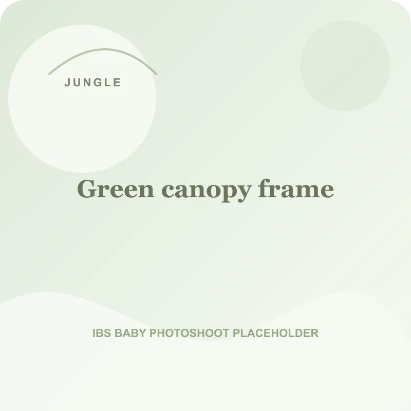 Green canopy frame for jungle theme baby photoshoot Pune