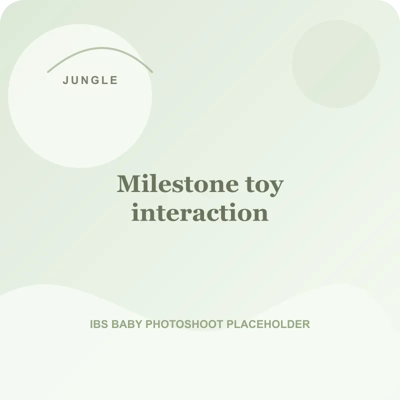 Milestone toy interaction for jungle theme baby photoshoot Pune
