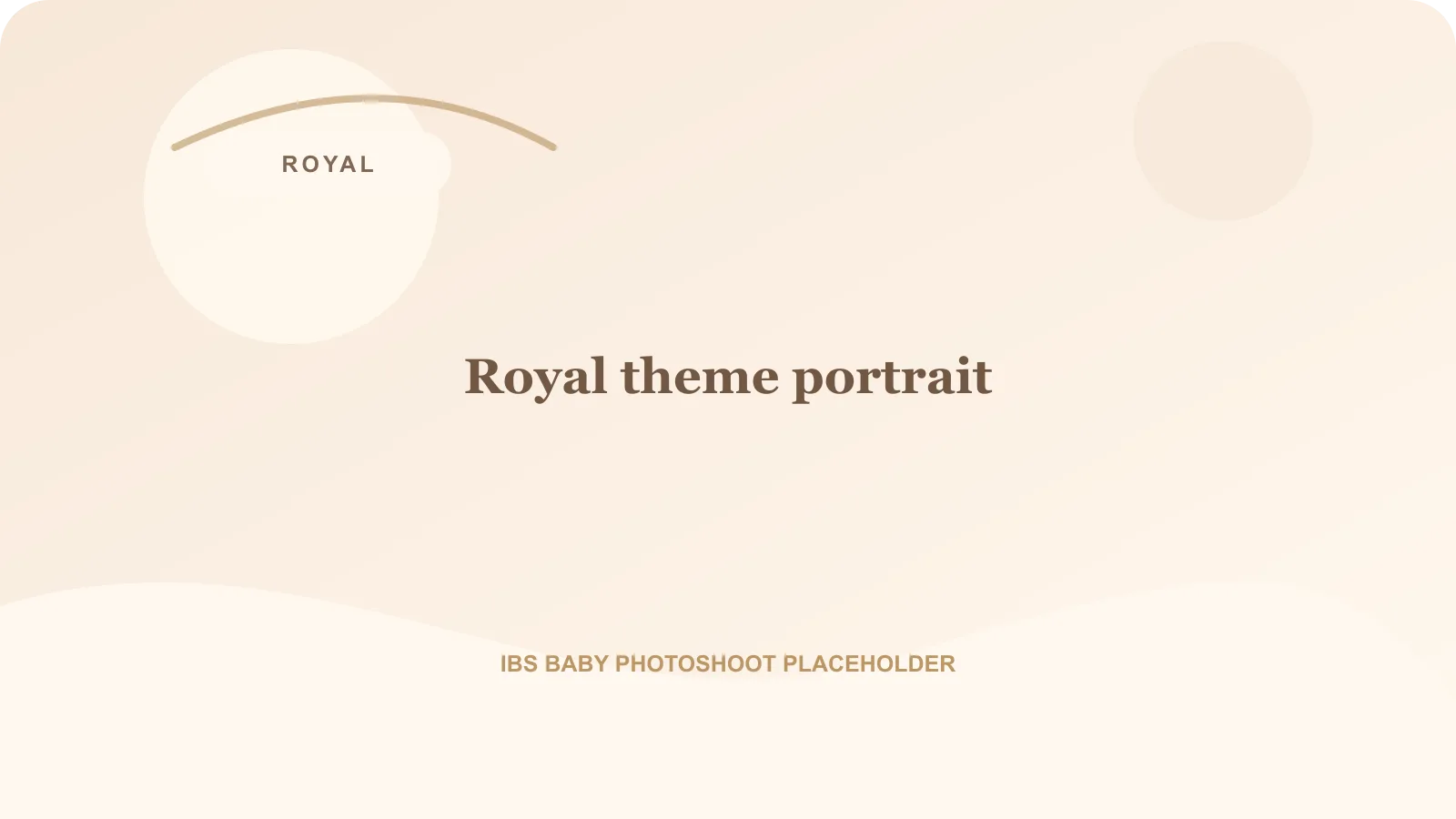 Royal theme baby photoshoot setup with soft gold accents in Pune