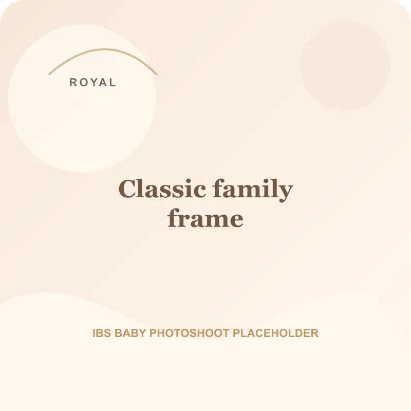 Classic family frame for royal theme baby photoshoot Pune