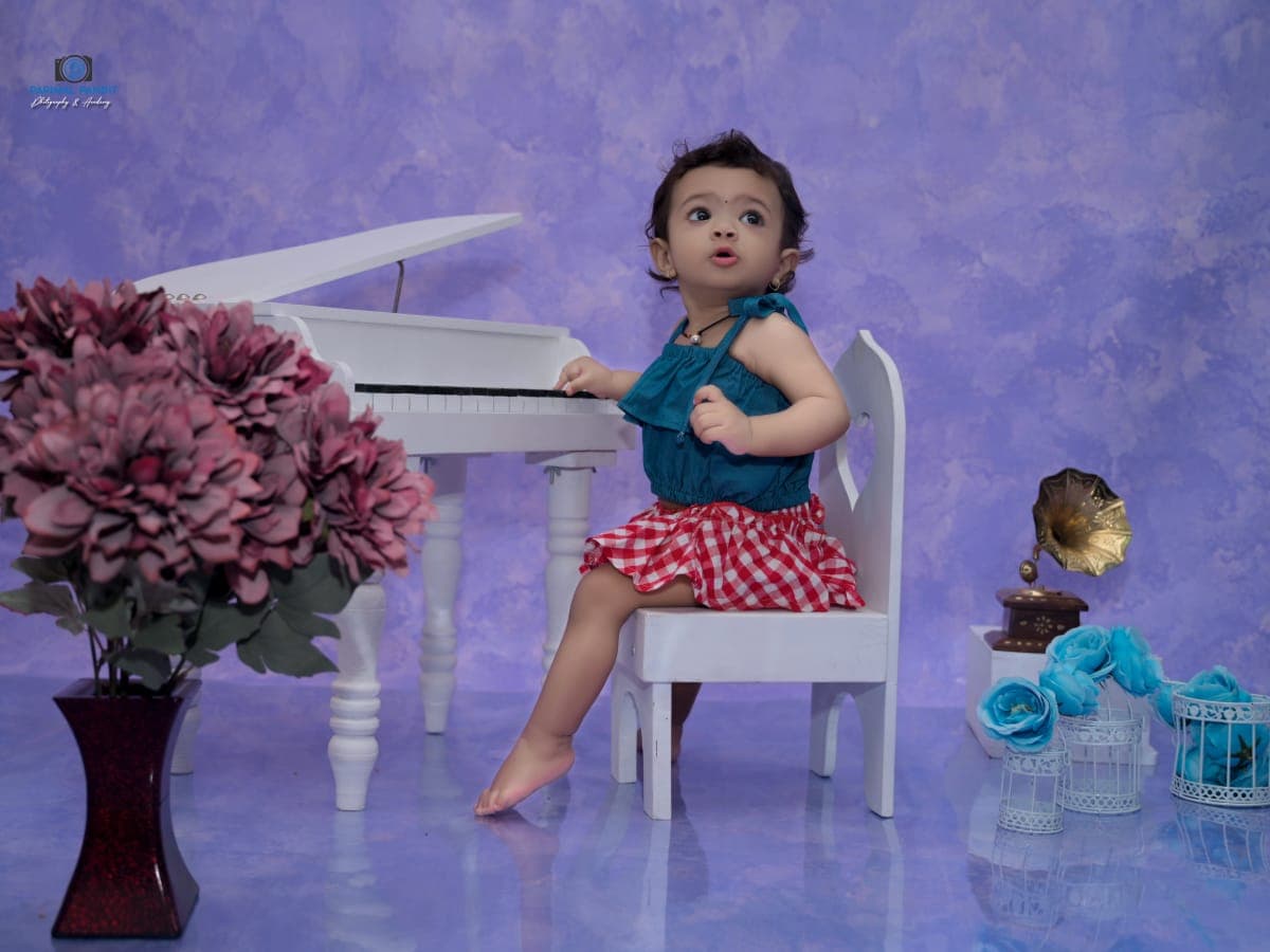 Toddler birthday photoshoot with premium setup at IBS Baby Photoshoot studio in Karvenagar, Pune