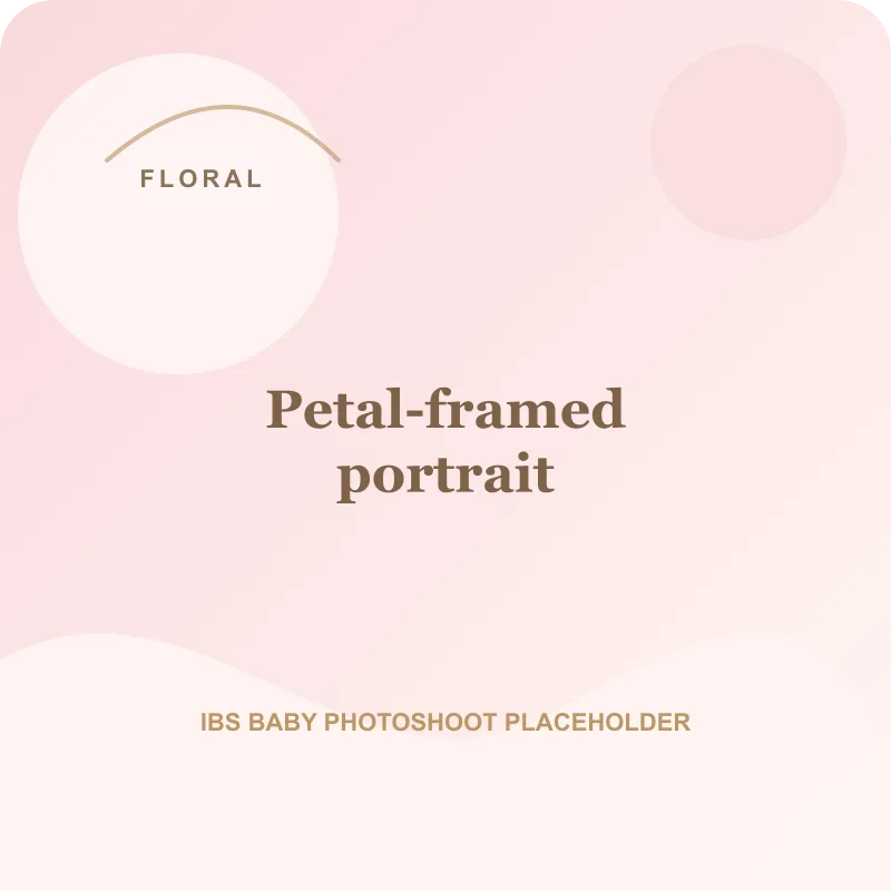 Petal-framed portrait for floral baby photoshoot Pune