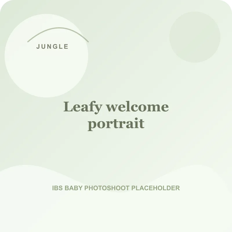 Leafy welcome portrait for jungle theme baby photoshoot Pune