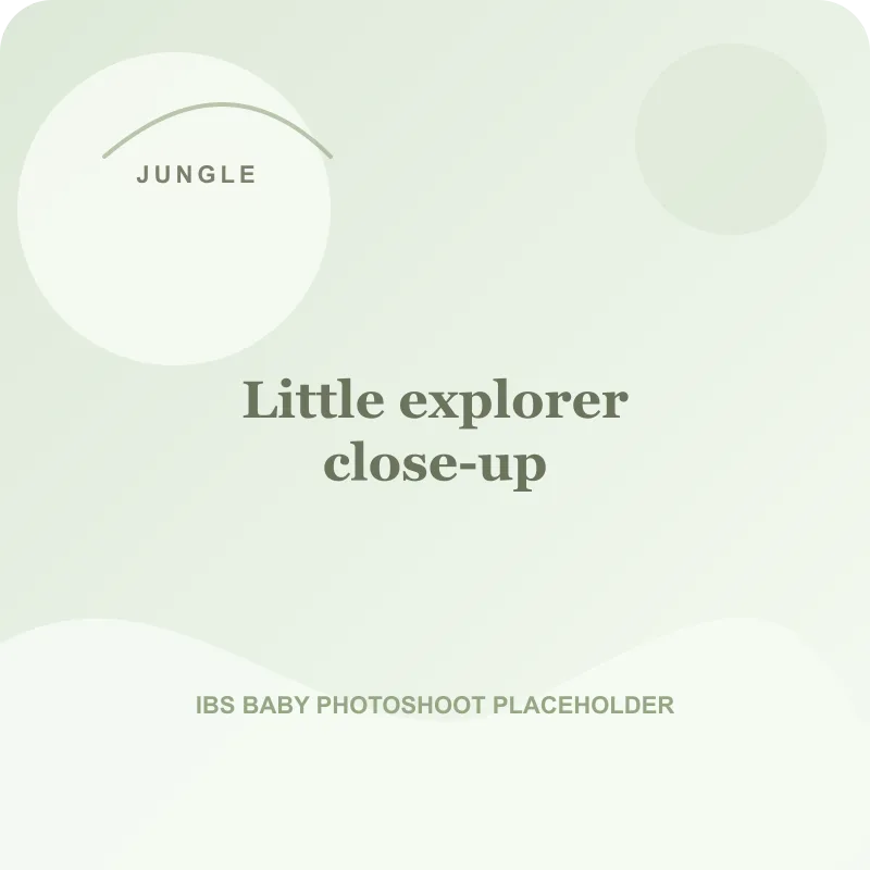Little explorer close-up for jungle theme baby photoshoot Pune