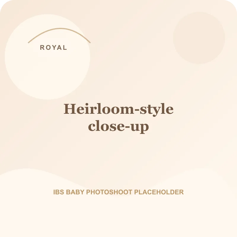 Heirloom-style close-up for royal theme baby photoshoot Pune